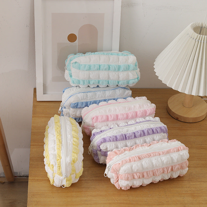 Wholesale Color Block Striped Large Capacity Pencil Case